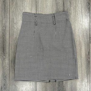 Black & White Houndstooth Vintage Mini Skirt